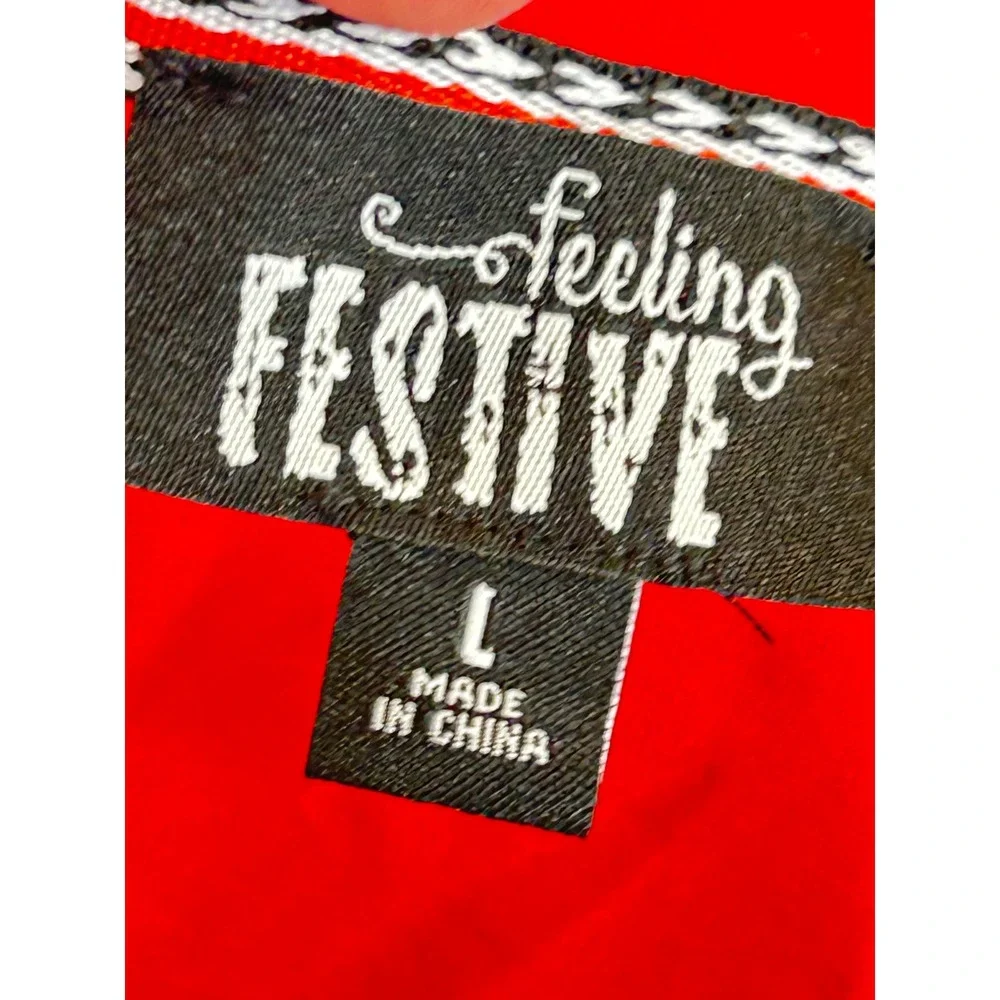 Feeling Festive Tank Top Women Large Red Party in the USA Patriotic 309820